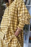 Patrick Plaid Brushed Cotton Edwardian Blouse Soft Ochre